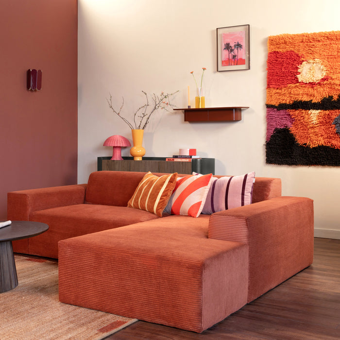 NADUVI Collection Nina Hoekbank Rechts - Ribstof - Terra Cotta