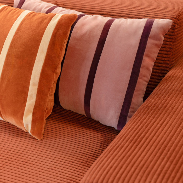 NADUVI Collection Nina Big Hoekbank Links - Ribstof - Terra Cotta