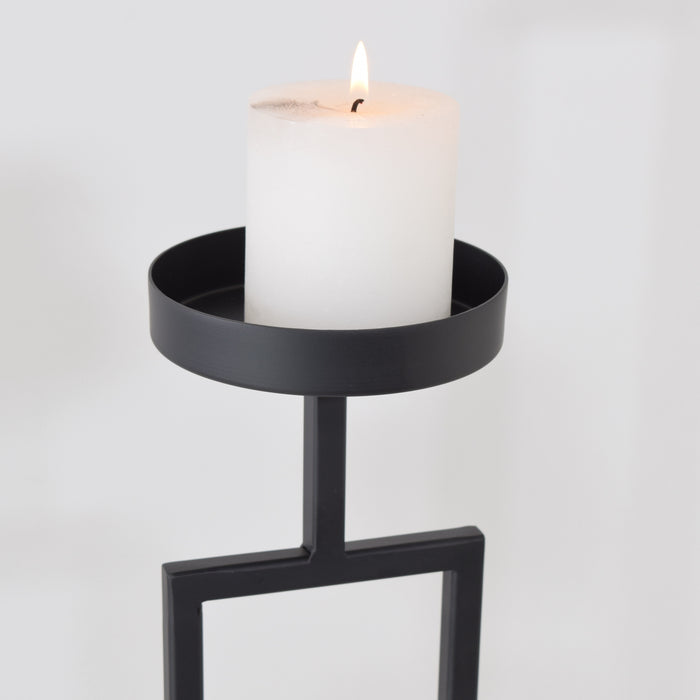 LOFT42 Vloerkandelaar Set Flame - Zwart metaal