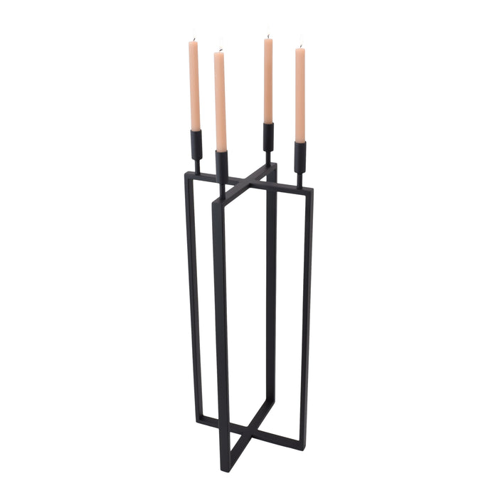 LOFT42 Vloerkandelaar Birk 4 kaarsen - Zwart metaal