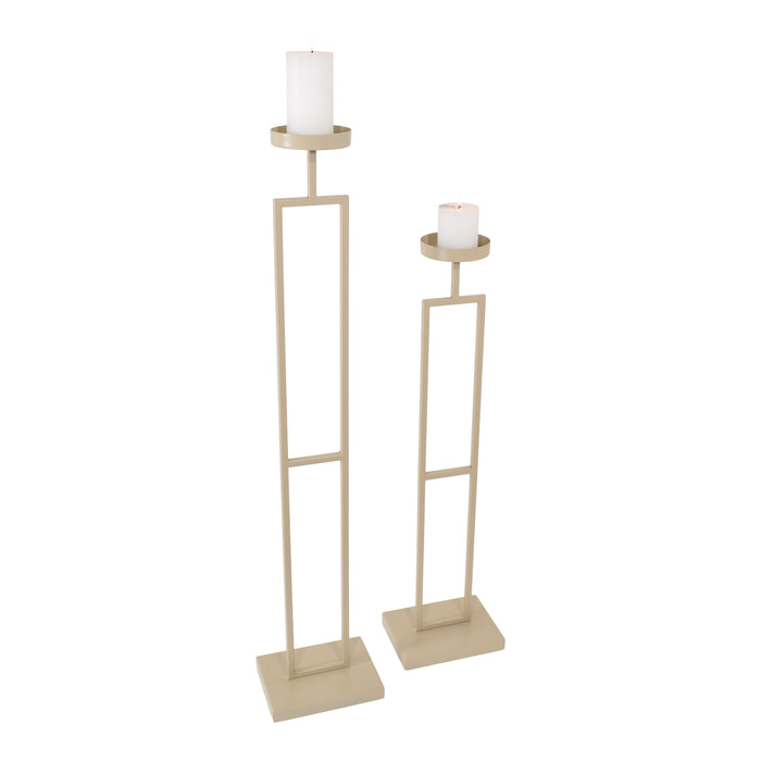 LOFT42 Vloerkandelaar Set Flame - Beige metaal