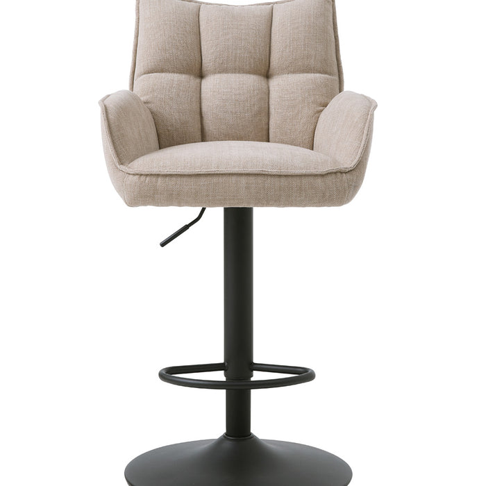 Giga Living - Barstoel Linnen Stof - Verstelbaar - Marilla - Set van 2