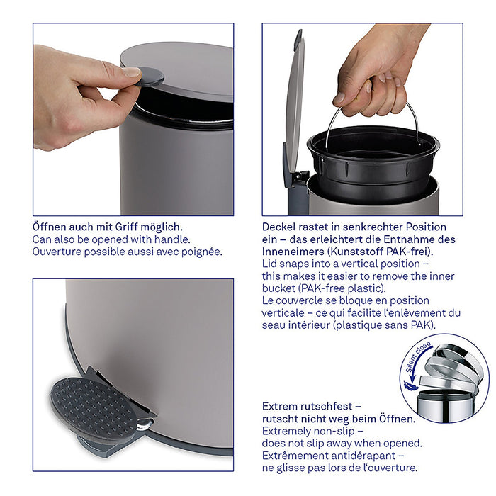 Kela Pedaal Afvalemmer, 5 L, Wit | Mats