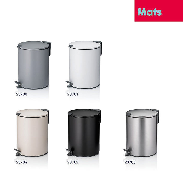 Kela Pedaal Afvalemmer, 5 L, Wit | Mats