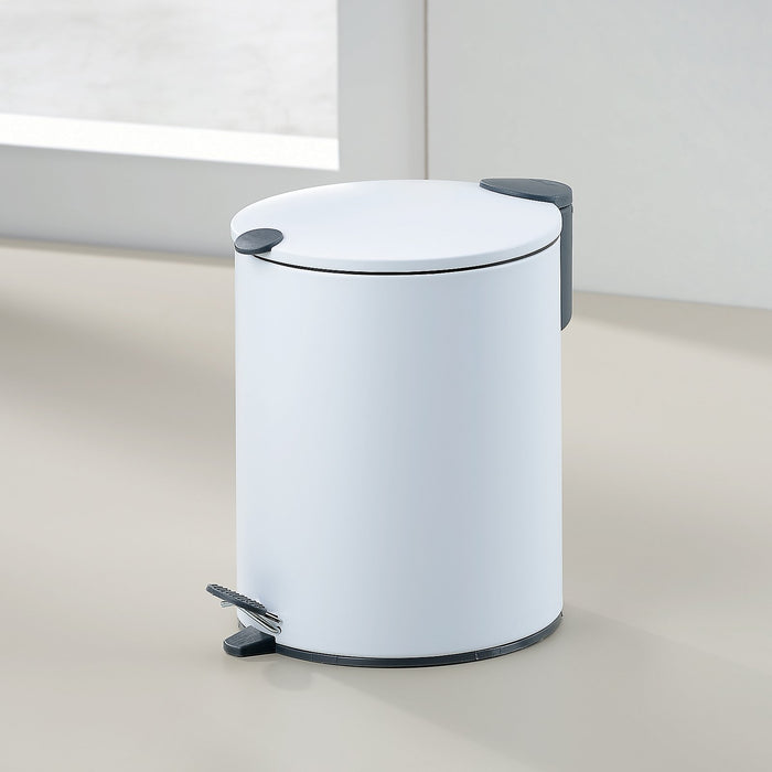 Kela Pedaal Afvalemmer, 5 L, Wit | Mats