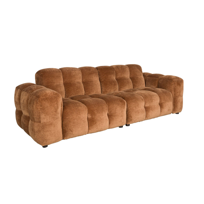 Dutchbone Hackman 3-zitsbank Velours Cognac Bruin