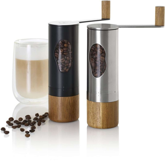 Koffiemolen Mrs. Bean, 0.62 Liter, Zwart, RVS|Acaciahout - AdHoc