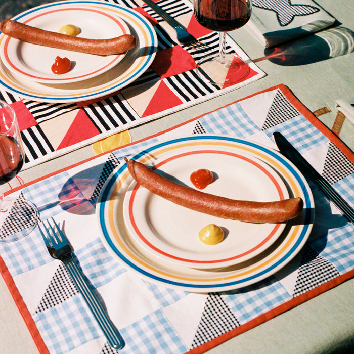 HAY Sobremesa Dinerborden Ø 24,5 cm - Set van 2 - Blauw / Geel