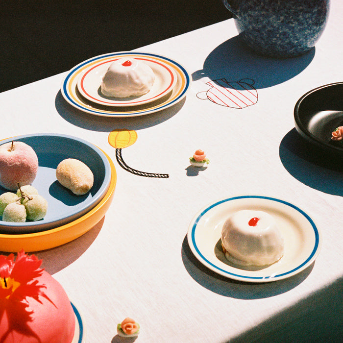HAY Sobremesa Dinerborden Ø 24,5 cm - Set van 2 - Blauw / Geel