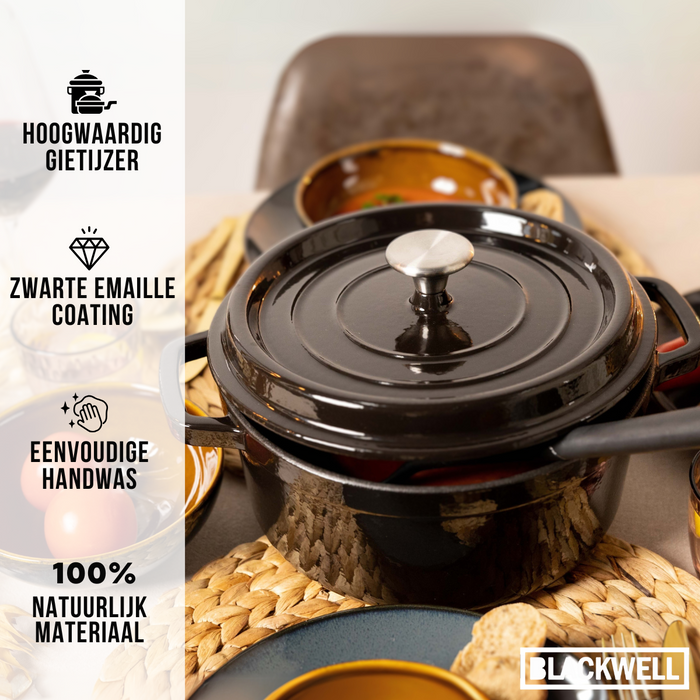 Blackwell Braadpan - Gietijzer - Zwart - ø 26 cm | 4.8 liter