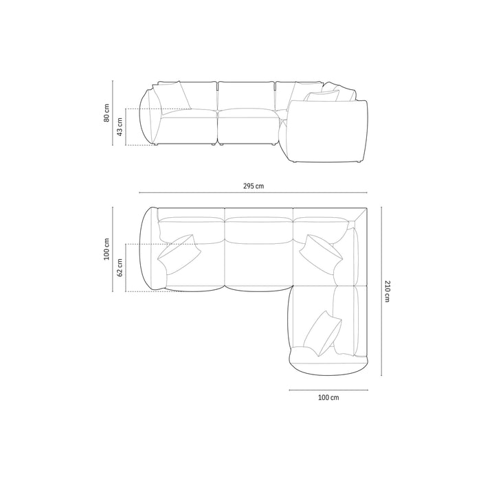 Micadoni Hoekbank Chris 4-zits rechts