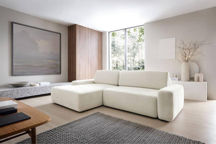 NADUVI Collection Hoekslaapbank Elis links met opbergvak chenille