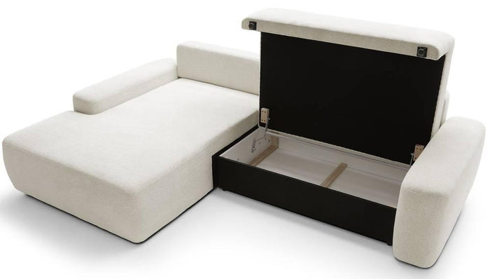 NADUVI Collection Hoekslaapbank Elis links met opbergvak chenille