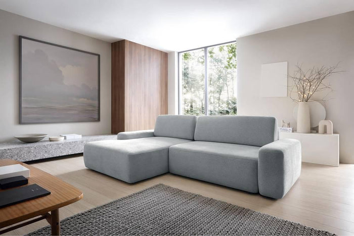 NADUVI Collection Hoekslaapbank Elis links met opbergvak chenille