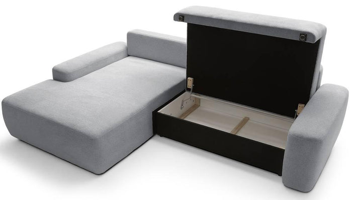 NADUVI Collection Hoekslaapbank Elis links met opbergvak chenille