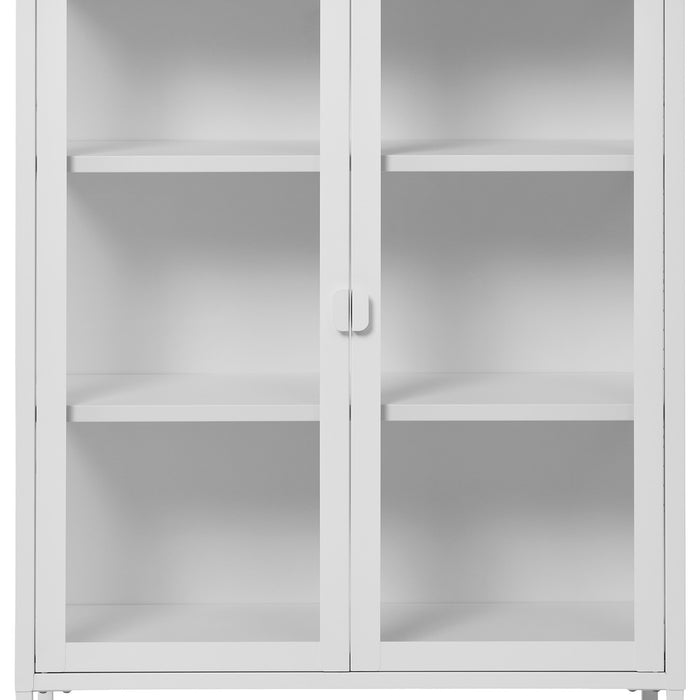 House Nordic Brisbane Wit | Glas Vitrinekast H101 cm