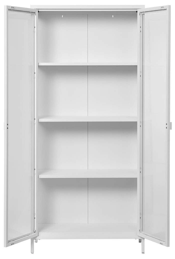 House Nordic Brisbane Wit | Glas Vitrinekast H175 cm