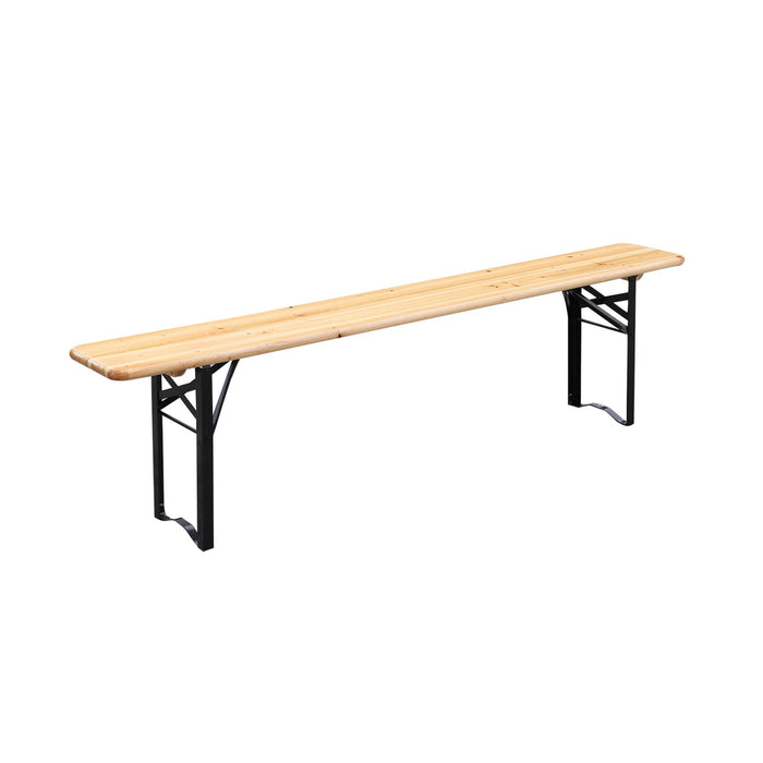 sweeek - Vouwbare tafel van dennenhout met 2 banken (set van 2)