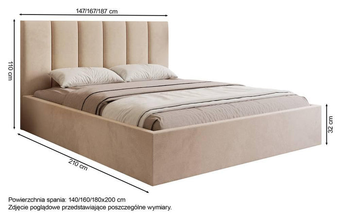 NADUVI Collection Bedframe Carolina met opbergvak velvet 160x200