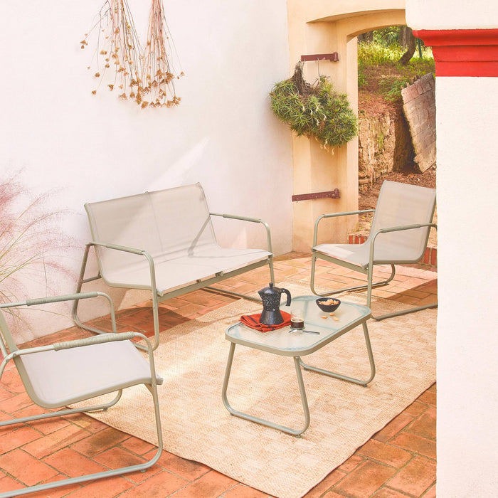 sweeek - Stalen tuinstel, 4 plaatsen