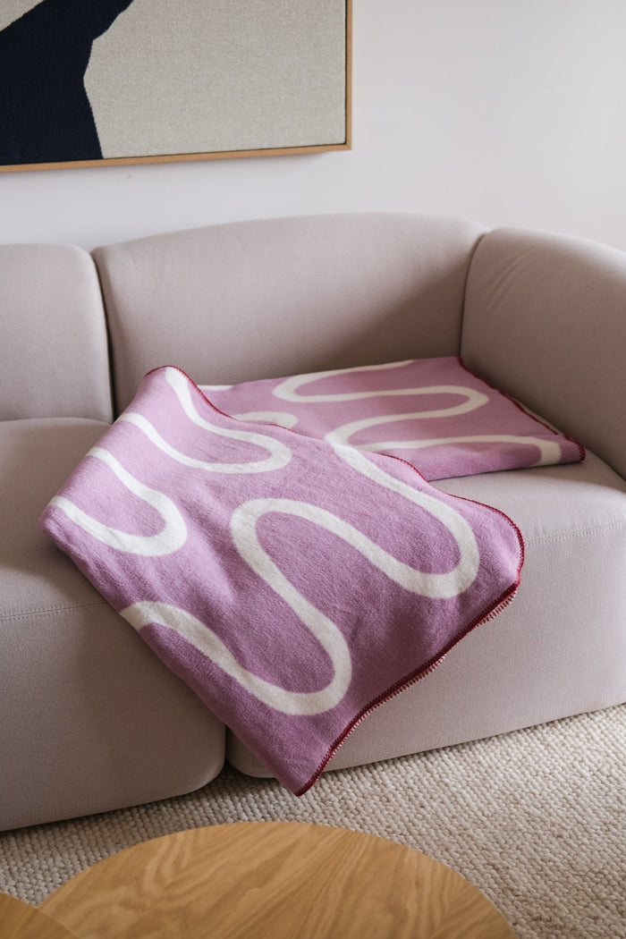 noo.ma SWIRL Katoenen deken - Lilac Fluff