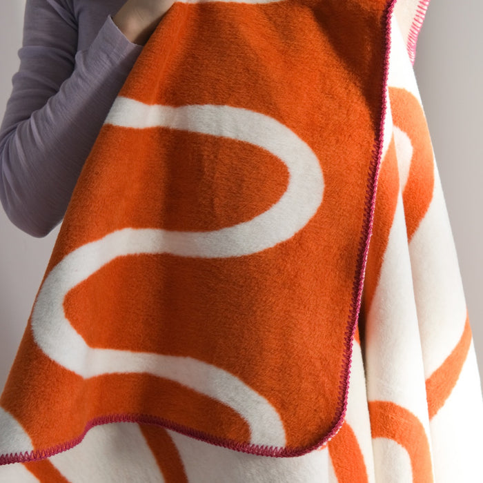 noo.ma SWIRL Katoenen deken - Terracotta