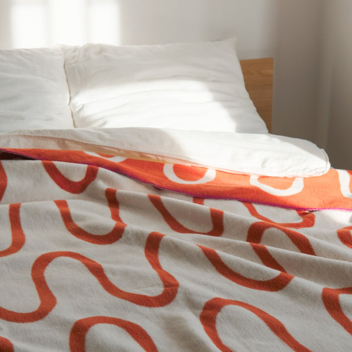 noo.ma SWIRL Katoenen deken - Terracotta