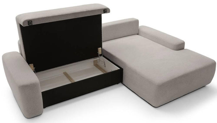 NADUVI Collection Hoekslaapbank Elis rechts met opbergvak chenille