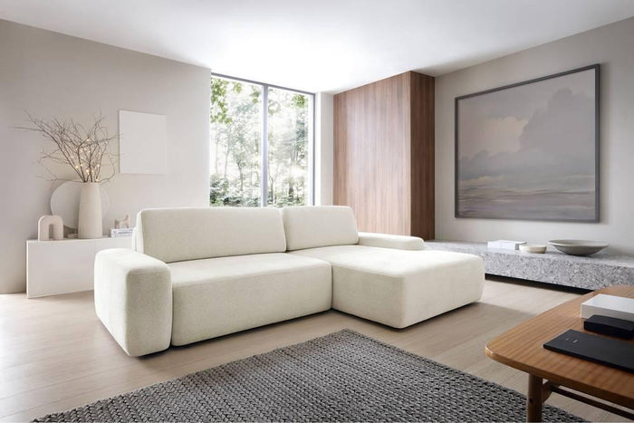 NADUVI Collection Hoekslaapbank Elis rechts met opbergvak chenille