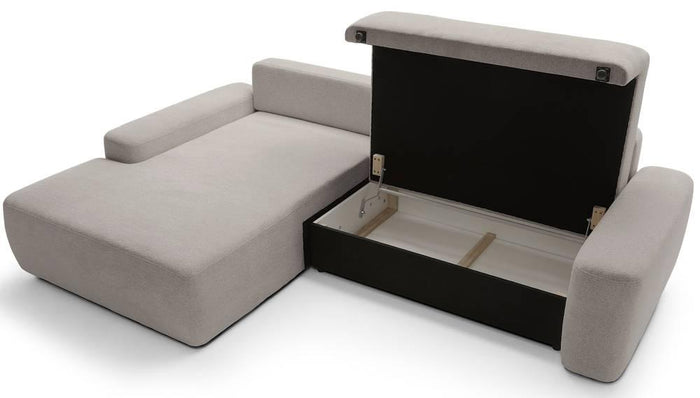 NADUVI Collection Hoekslaapbank Elis links met opbergvak chenille