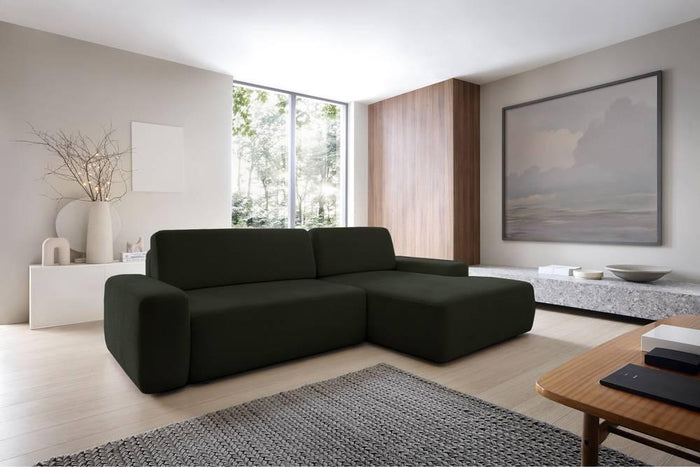 NADUVI Collection Hoekslaapbank Elis rechts met opbergvak chenille