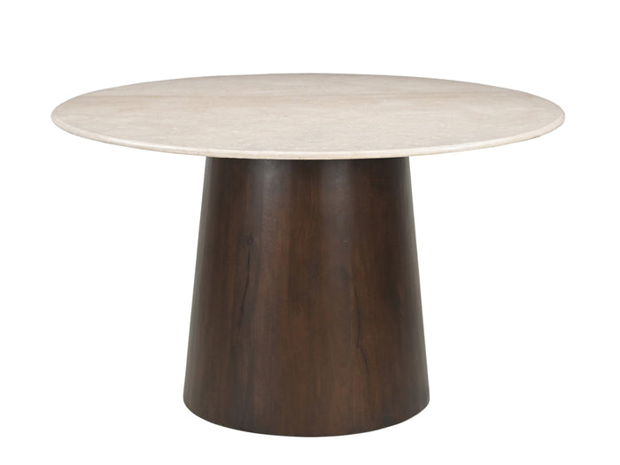 Livingfurn - Eettafel Ivoor Mangohout - 130x130x76cm - Bottecino