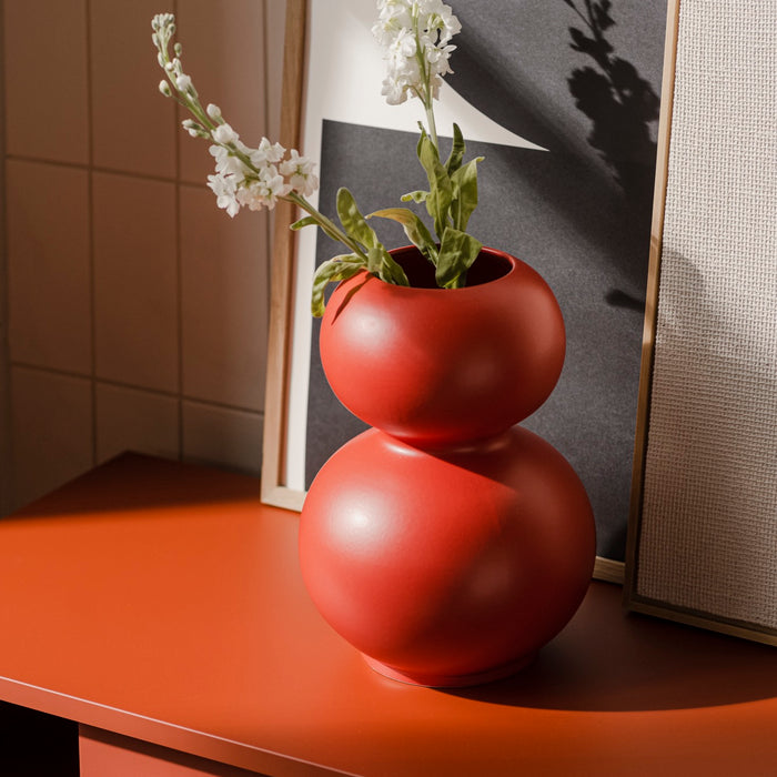 noo.ma TUGA Ceramic Vase - Poppy Red