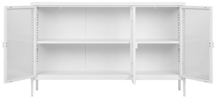 House Nordic Brisbane Wit | Glas Dressoir W140 cm