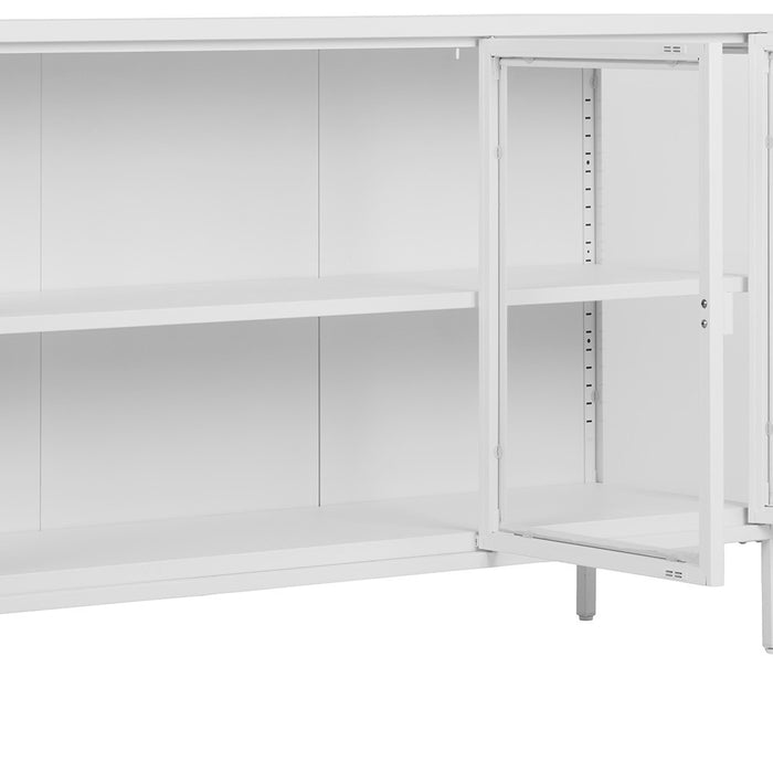 House Nordic Brisbane Wit | Glas Dressoir W140 cm