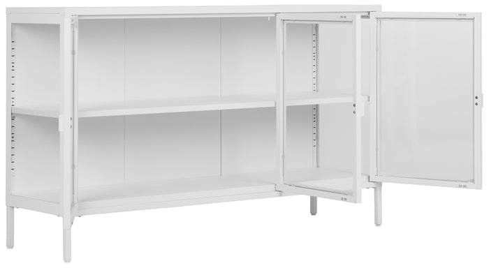 House Nordic Brisbane Wit | Glas Dressoir W140 cm