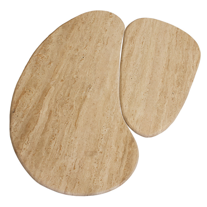 Giga Meubel - Salontafel Travertin Mangohout - 87x46x36cm - Set Van 2 - Suki