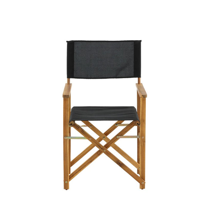 Nest outdoor Alba inklapbare houten tuinstoel zwart - met armleuningen