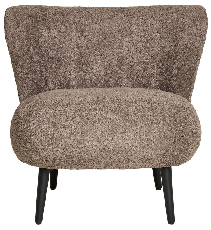 House Nordic Covelo Bruin Bouclé Loungestoel