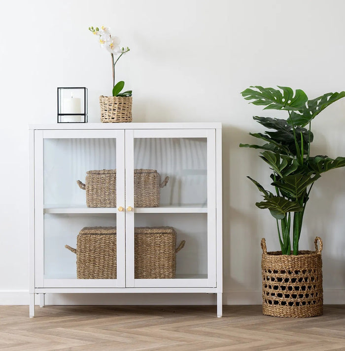 House Nordic Dalby Wit | Glas Opbergkast 2-Deuren
