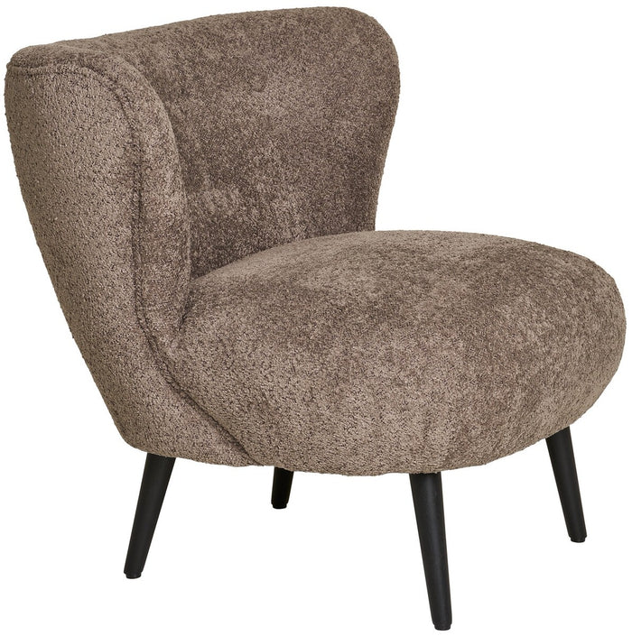 House Nordic Covelo Bruin Bouclé Loungestoel