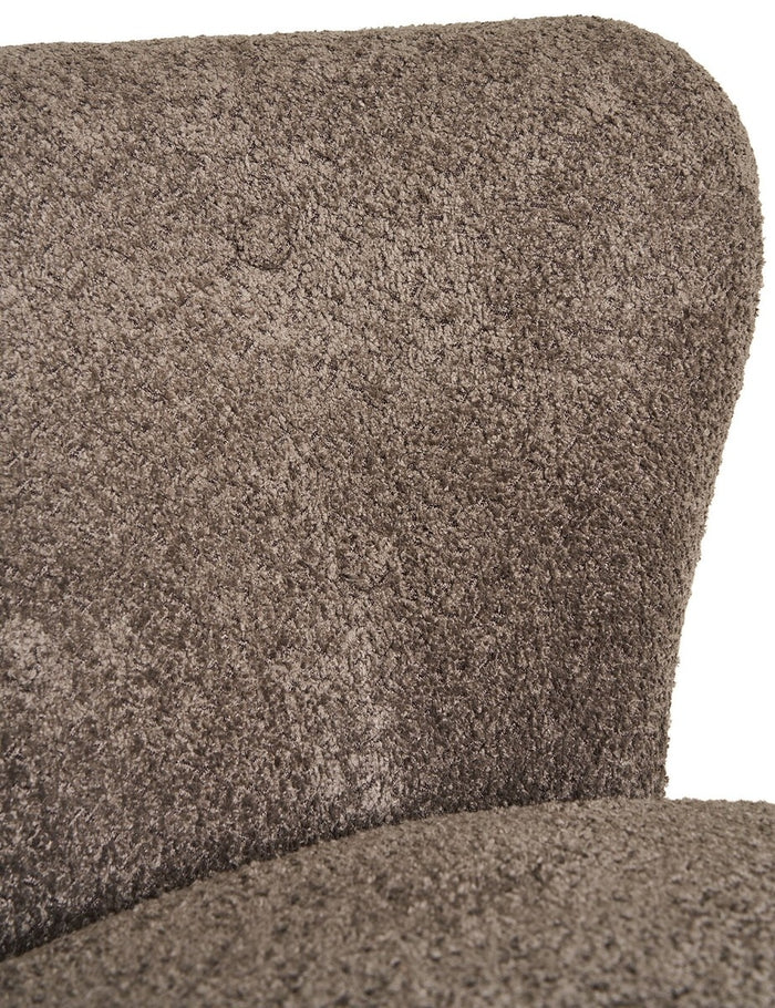 House Nordic Covelo Bruin Bouclé Loungestoel