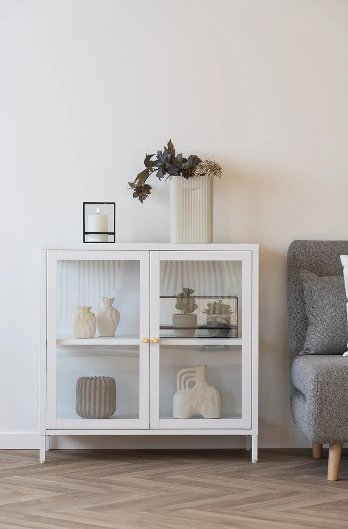 House Nordic Dalby Wit | Glas Opbergkast 2-Deuren