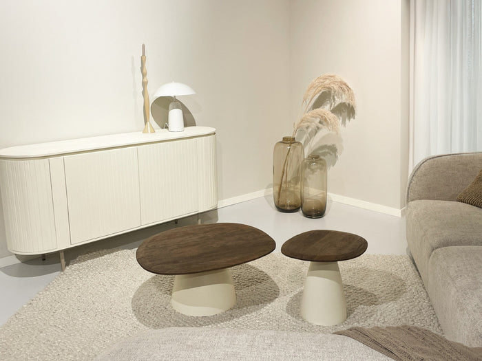 Livingfurn - Salontafel Ivoor Mangohout - 86x76x37cm - Marron