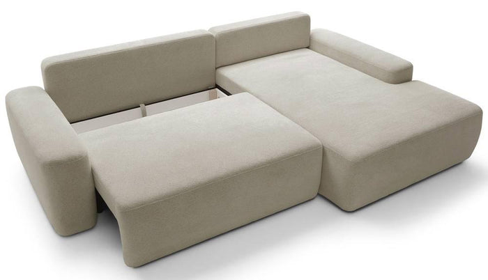 NADUVI Collection Hoekslaapbank Elis rechts met opbergvak chenille