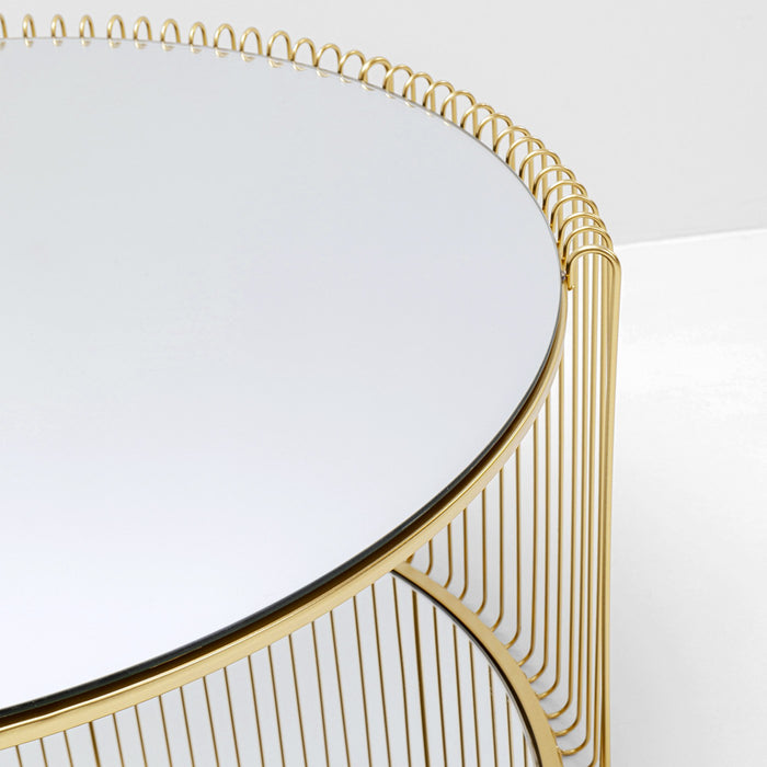 Kare Design Wire Double Salontafel - goud - Ø80cm