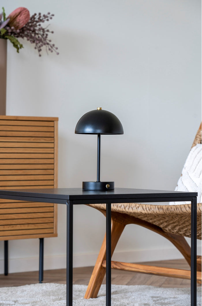 House Nordic Holt Zwart LED Tafellamp Oplaadbaar