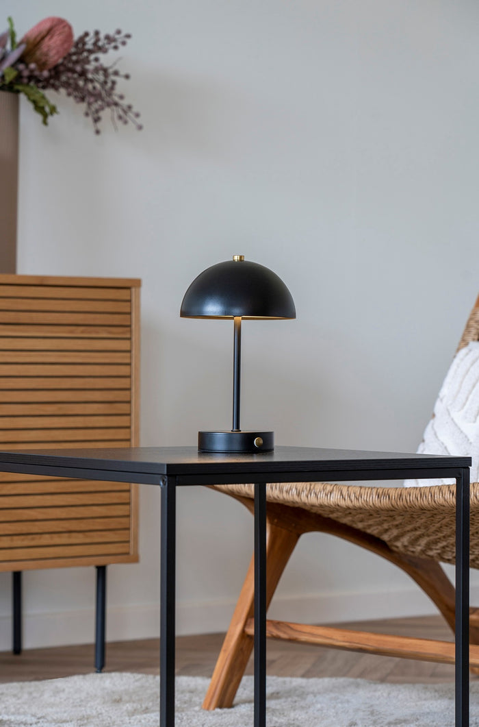 House Nordic Holt Zwart LED Tafellamp Oplaadbaar