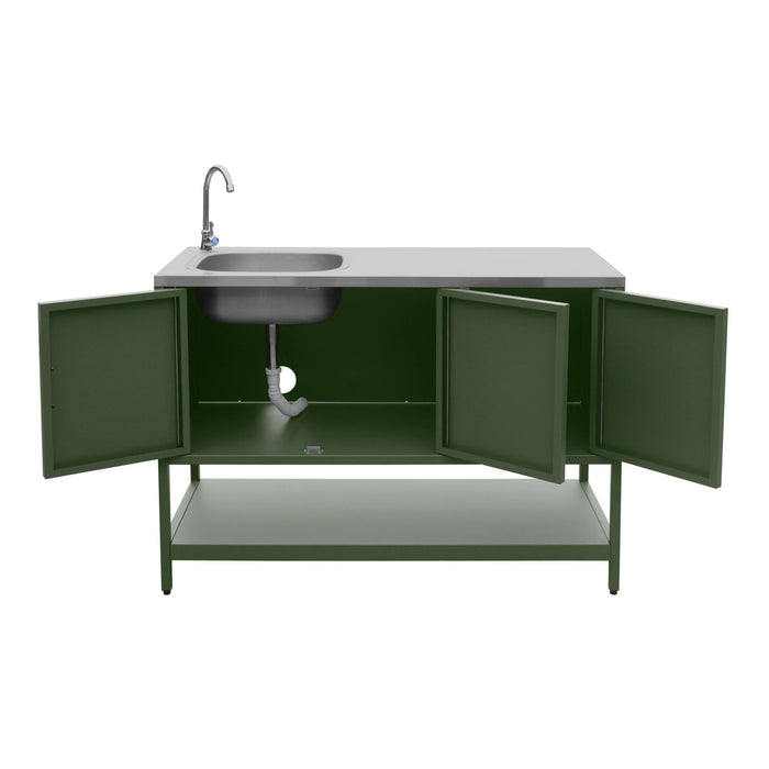 sweeek - Buitenkeuken, 2 modules, roestvrij staal, barbecue op