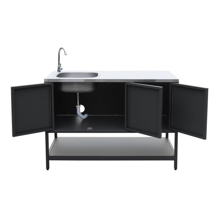 sweeek - Buitenkeuken, 2 modules, roestvrij staal, barbecue op